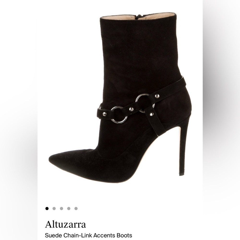Altuzarra Black Suede Chain-Link Accent Boots